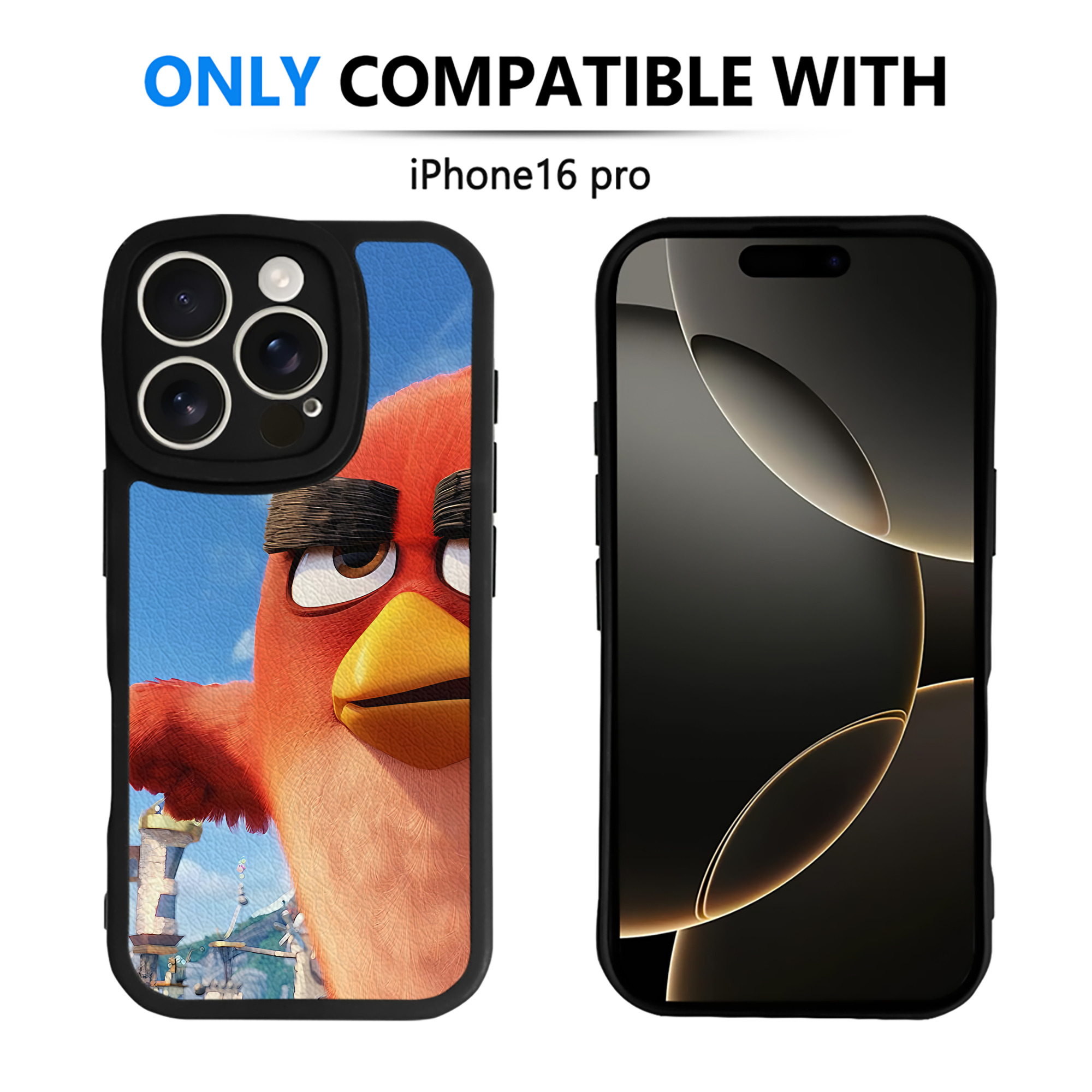 （画像用） Angry Birds アングリーバード 【iPhone 16シリーズ対応】シリコンスマホケース（レザー調） 材質：シリコン